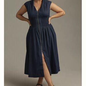 Anthropologie NWOT Tobie Navy light denim Sleeveless Dress